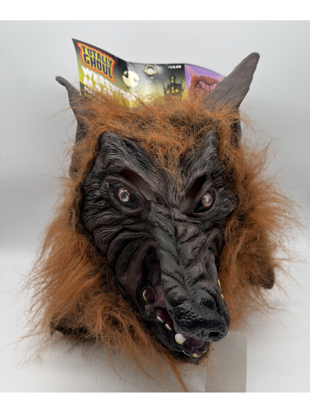 Vintage KMart Totally Ghoul WEREWOLF Soft Vinyl Halloween Mask w/ Tags